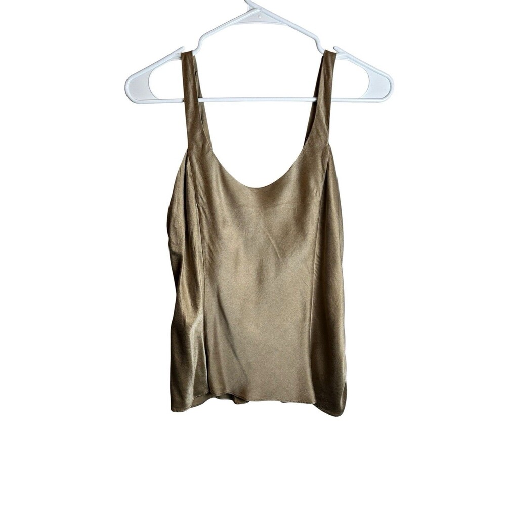 Victoria's Secret Gold Silk Tank Top Vintage Camisole Scoop Neck Size Large